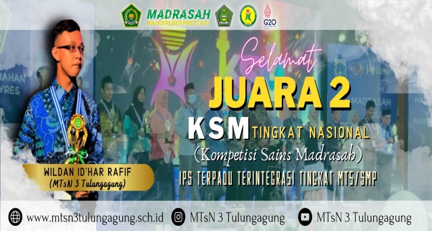SISWA MTsN 3 Tulungagung Boyong Tropy Juara KSM Nasional Tahun 2022