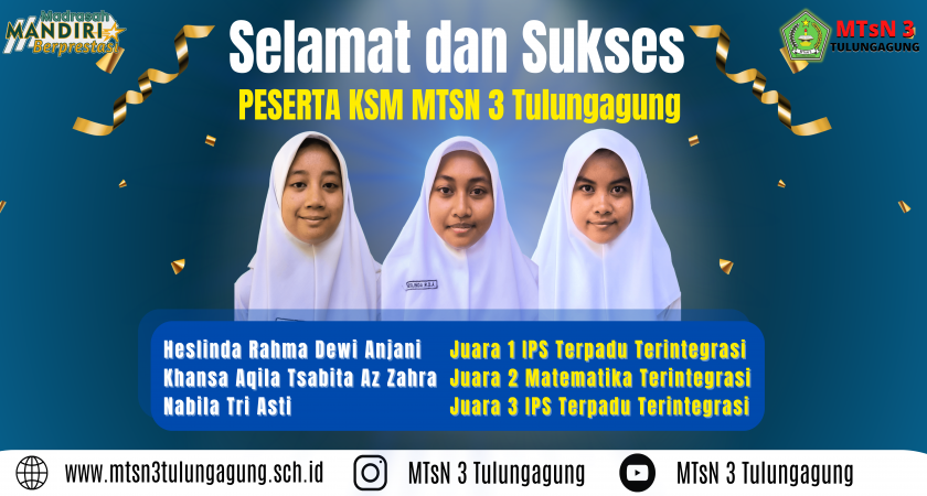 Raih Juara dalam Ajang Kompetisi Sains Madrasah (KSM) Tingkat Kabupaten
