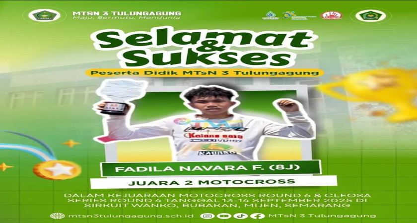 Selamat Fadilla Navara Kibarkan Prestasi di Kejurnas Motocross