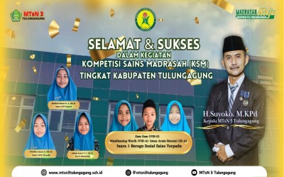 MTsN 3 Tulungagung Raih Juara Umum di Kompetisi Sains Madrasah Kabupaten Tulungagung